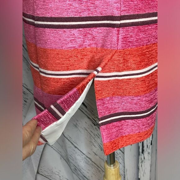 Banana Republic Pink Red Striped One Button Mid-Length Coat Blazer XS - Picture 7 of 11